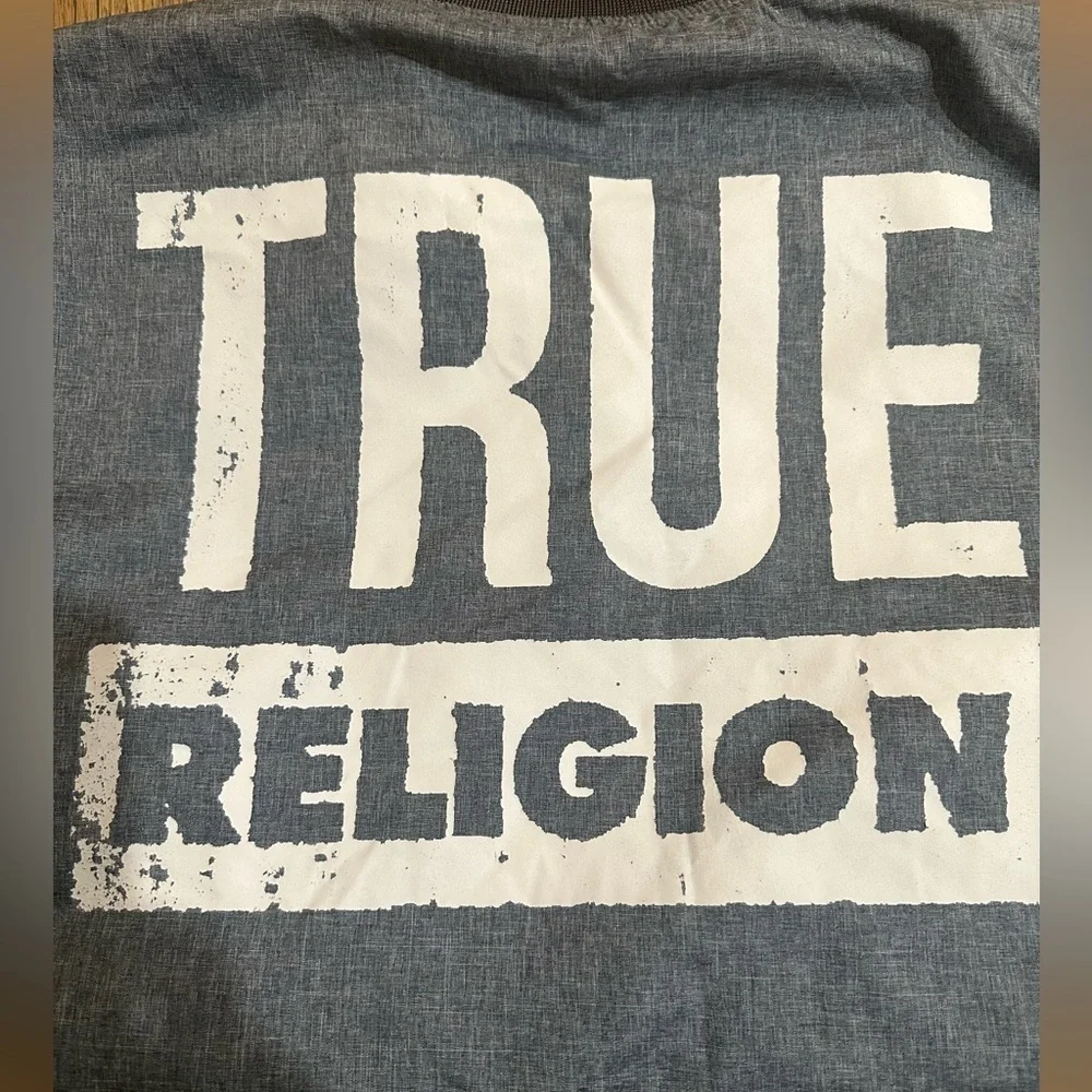 True Religion Gray Bomber Jacket-Size Large